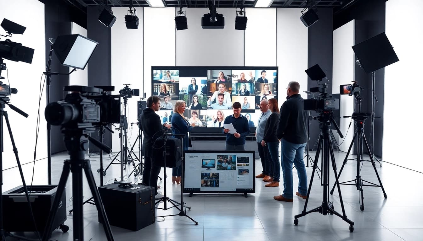 Engaging video production edmonton studio scene showcasing a creative team collaborating.