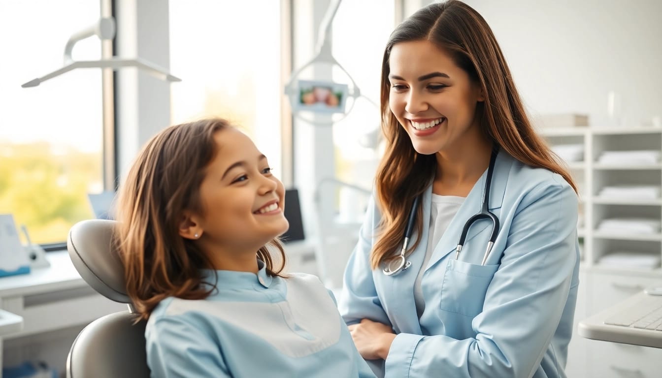 Engaging consultation with an orthodontist near me, showcasing modern braces and friendly care.