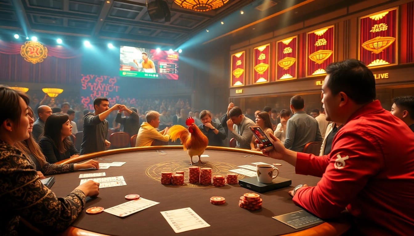 Xem đá gà trực tiếp with vibrant online betting, featuring live commentary and engaging visuals.