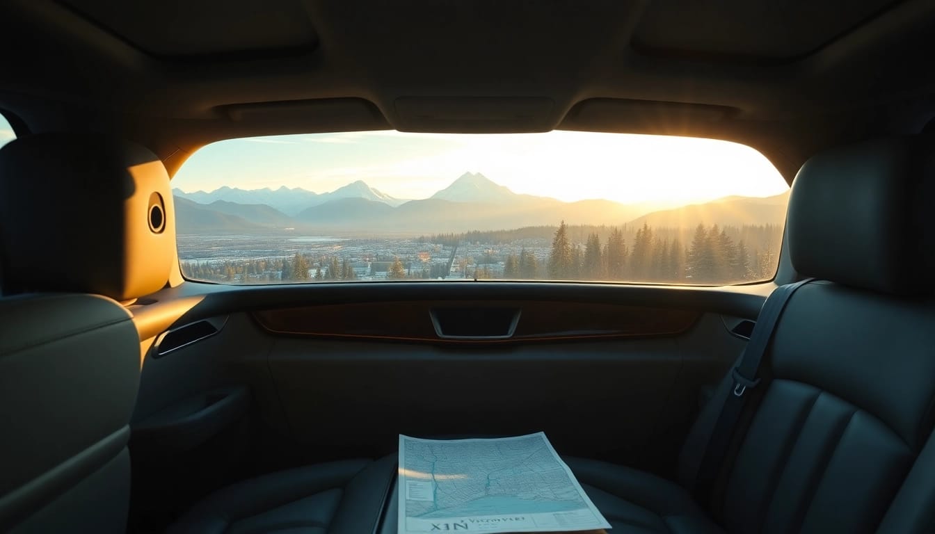 Enjoying vancouver to seattle limo with scenic views and luxury interior.