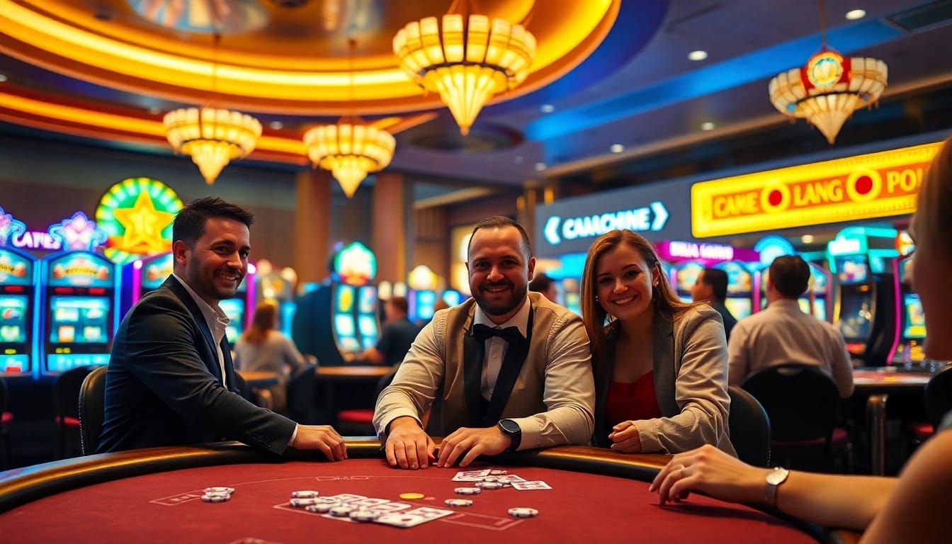 Win big as a member baru totoplay88 at a vibrant casino card table with happy players.