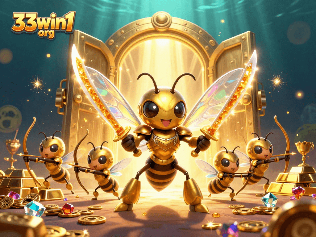 Engage in thrilling gameplay at 33win1 org with a dynamic casino-themed 3D illustration showcasing exciting elements.