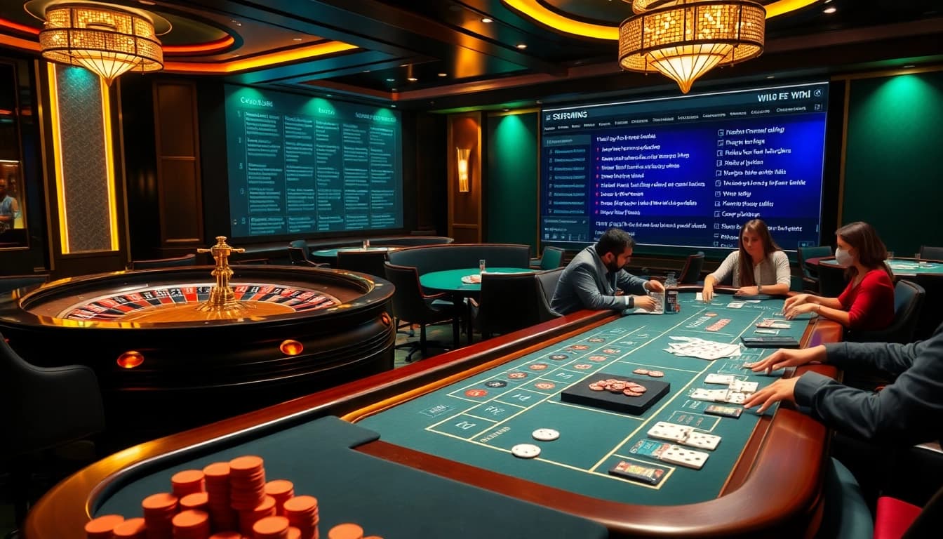 Engage with hidden wiki links at a luxurious casino table showcasing vibrant poker gameplay.