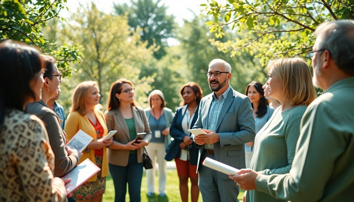 Enhancing healthspan through professional wellness discussions in a serene outdoor setting.