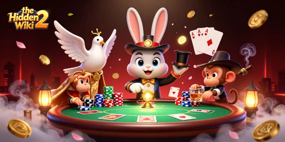 Win big at the hidden wiki 2 with magical poker action featuring coins and cards.