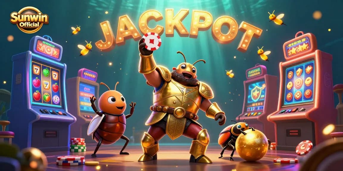 Spin the slots at Sunwin Official with vibrant jackpot symbols and animated 3D characters!