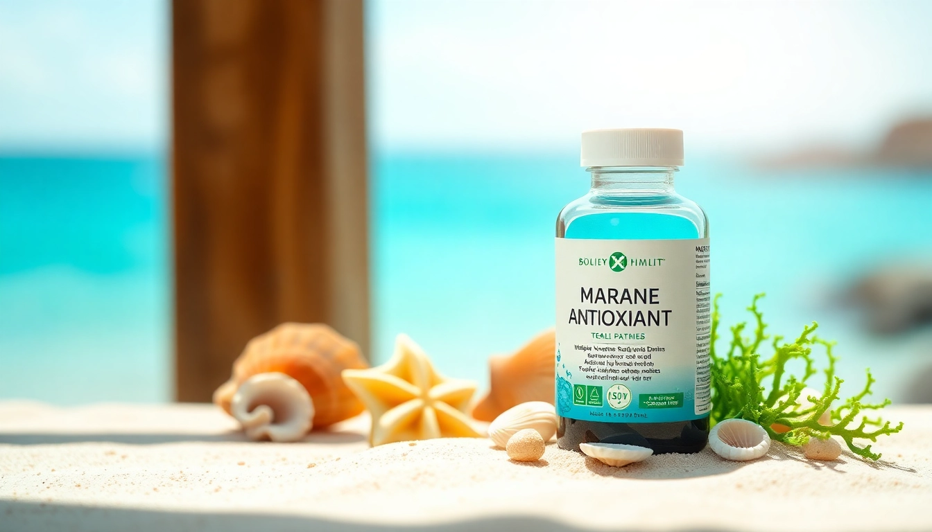 Discover the benefits of marine antioxidant supplement with elegantly presented packaging.
