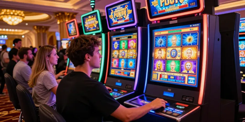 Mesin slot777 yang menarik perhatian dengan pemain senang berinteraksi di kasino.