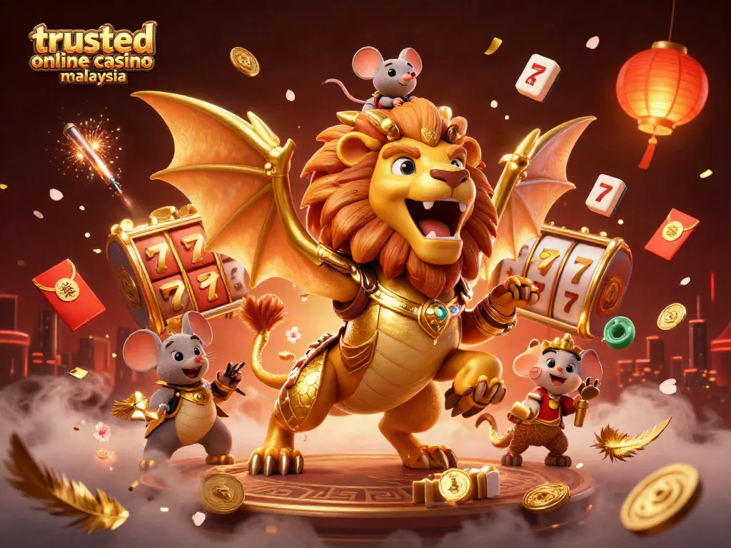 Engage with trusted online casino malaysia through vibrant 3D illustration showcasing exciting slot games.