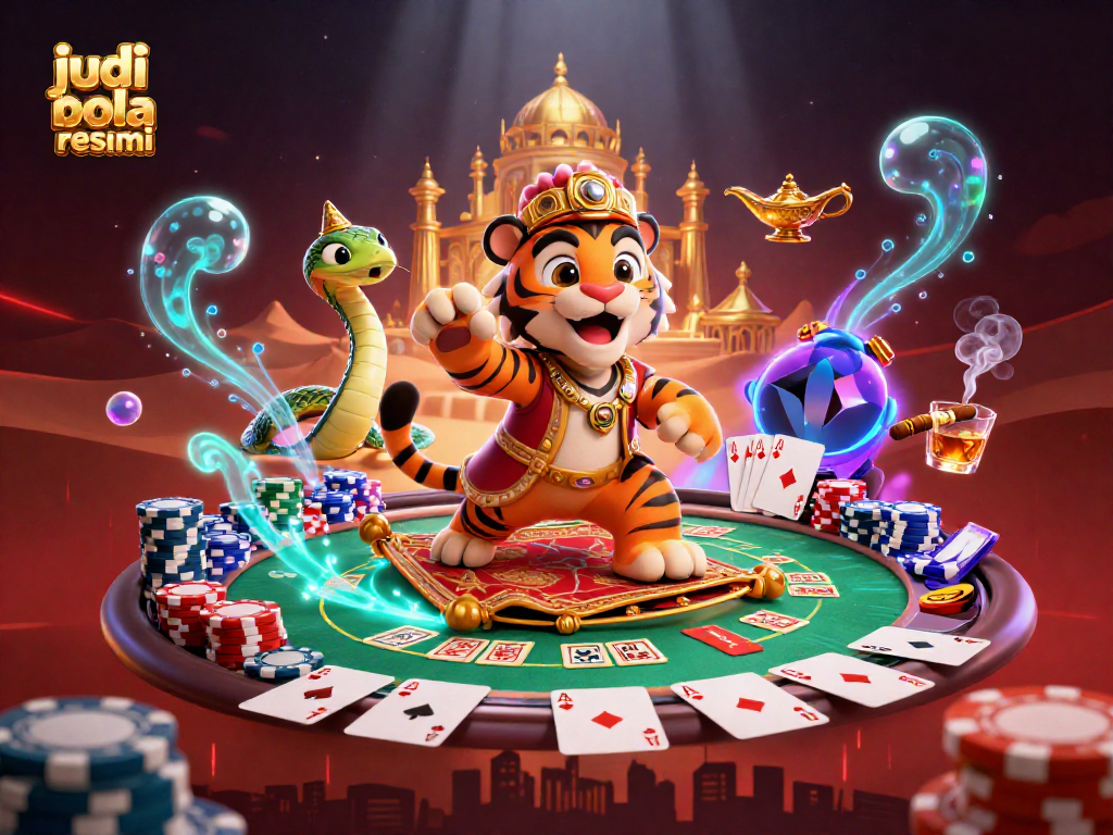 Experience judi bola resmi with an Arabian Nights-themed scene featuring iconic casino elements.