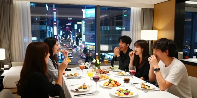 강남 구구단에서 친구들과 함께 즐거운 시간을 보내는 모습