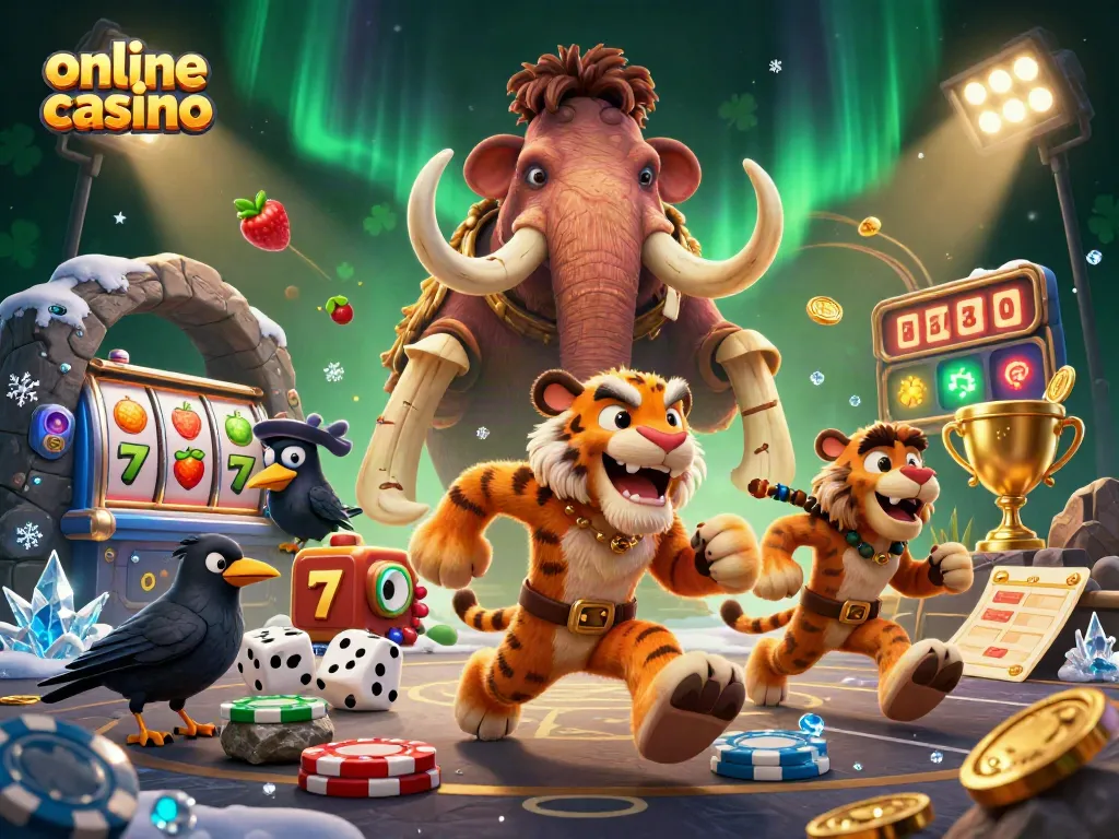 Juega en un emocionante online casino con juegos de tragamonedas y jackpots en una escena vibrante.