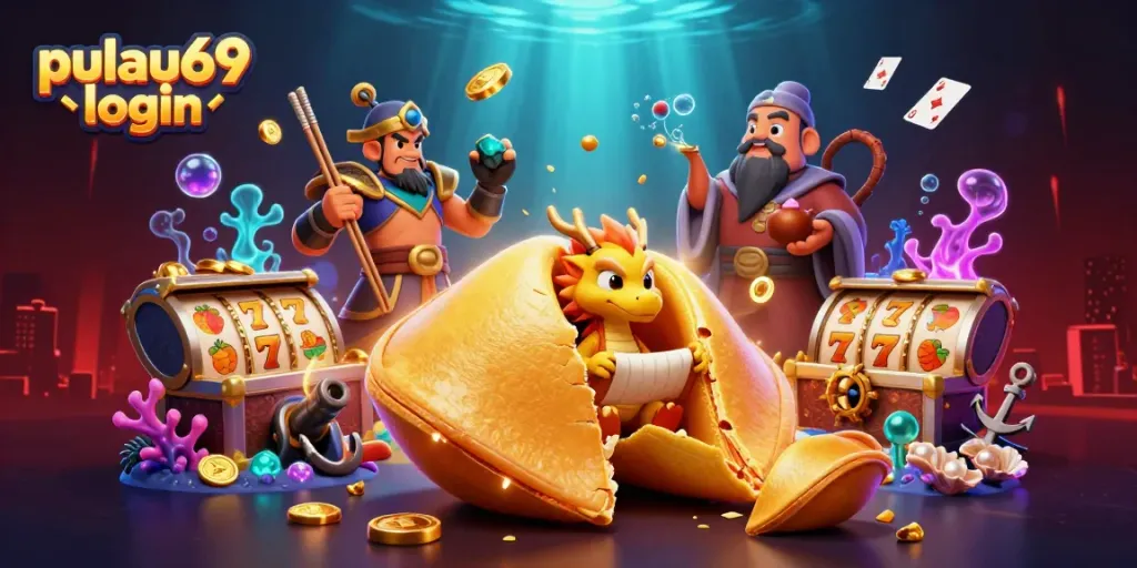 Engage with the exciting pulau69 login scene featuring vibrant casino elements and dynamic characters.