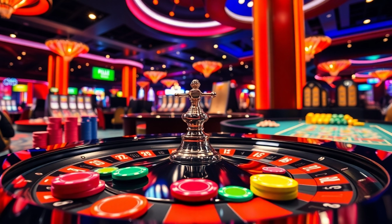 Neue casino bonus ohne einzahlung ist auf einem lebhaften Casinotisch mit Glücksjetons sichtbar.