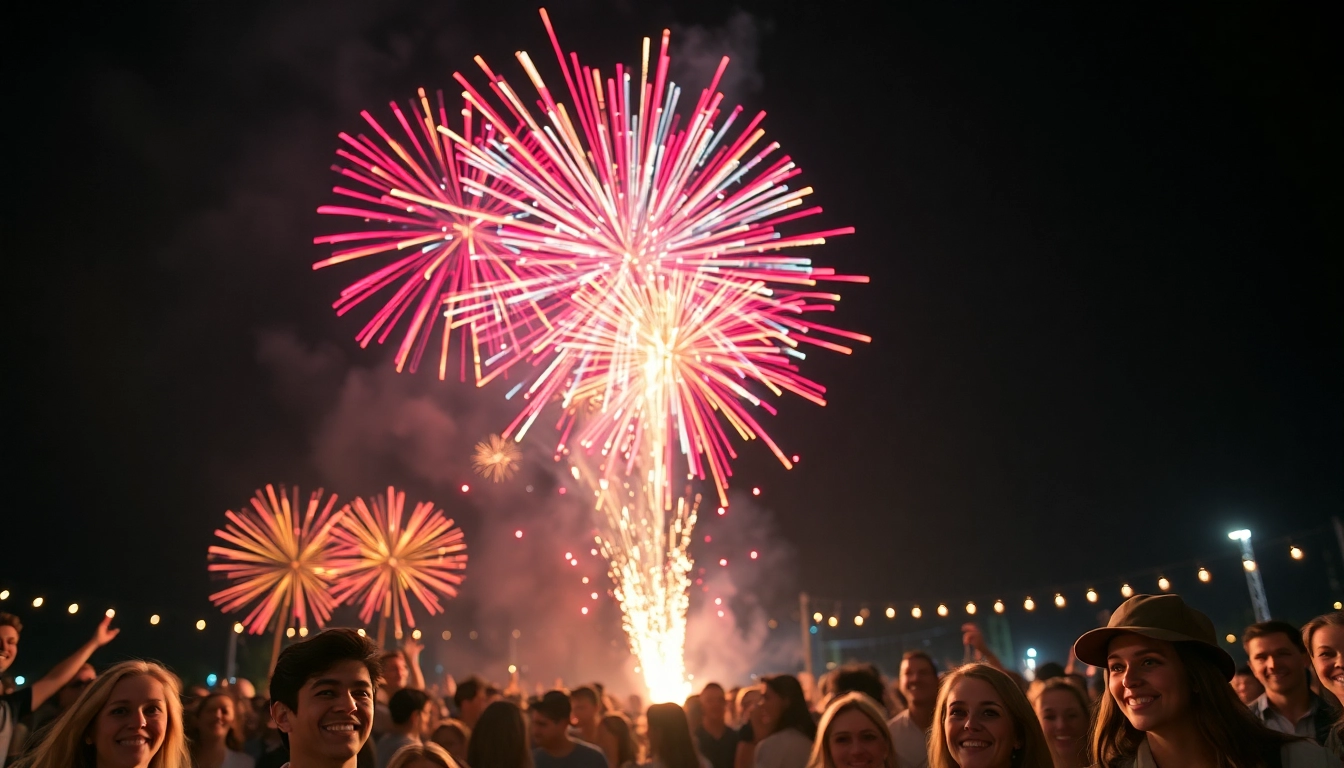 Experience the excitement of cheap fireworks near me lighting up the night sky in a vibrant celebration.