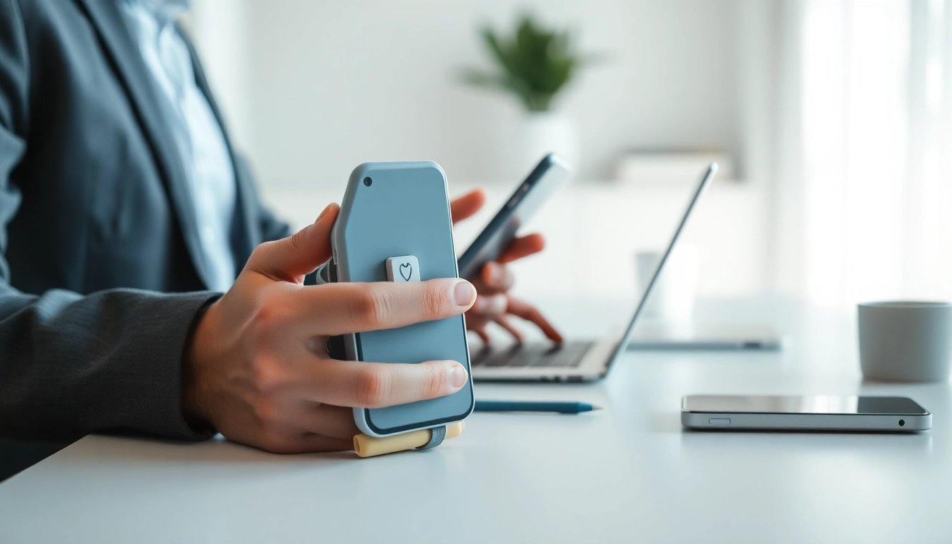 Phonelocker nutzt moderne Technologie in einem eleganten Arbeitsumfeld.
