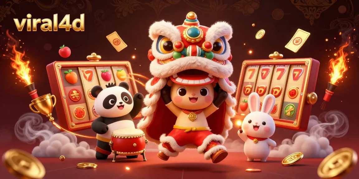 Experience the excitement of viral4d with dynamic slot elements and lively characters in a casino scene.