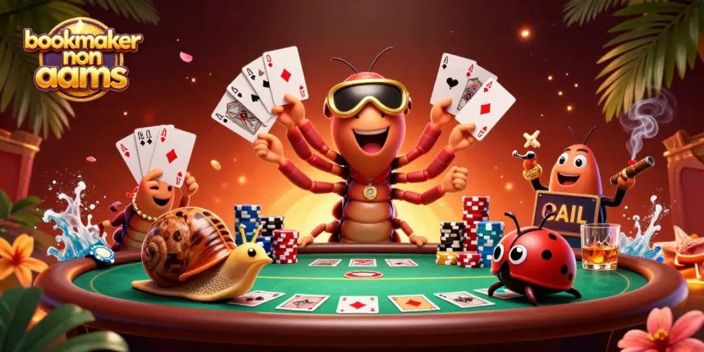 Scommettendo con bookmaker non AAMS, un millipede dealer e un'illustrazione di gioco vibrante