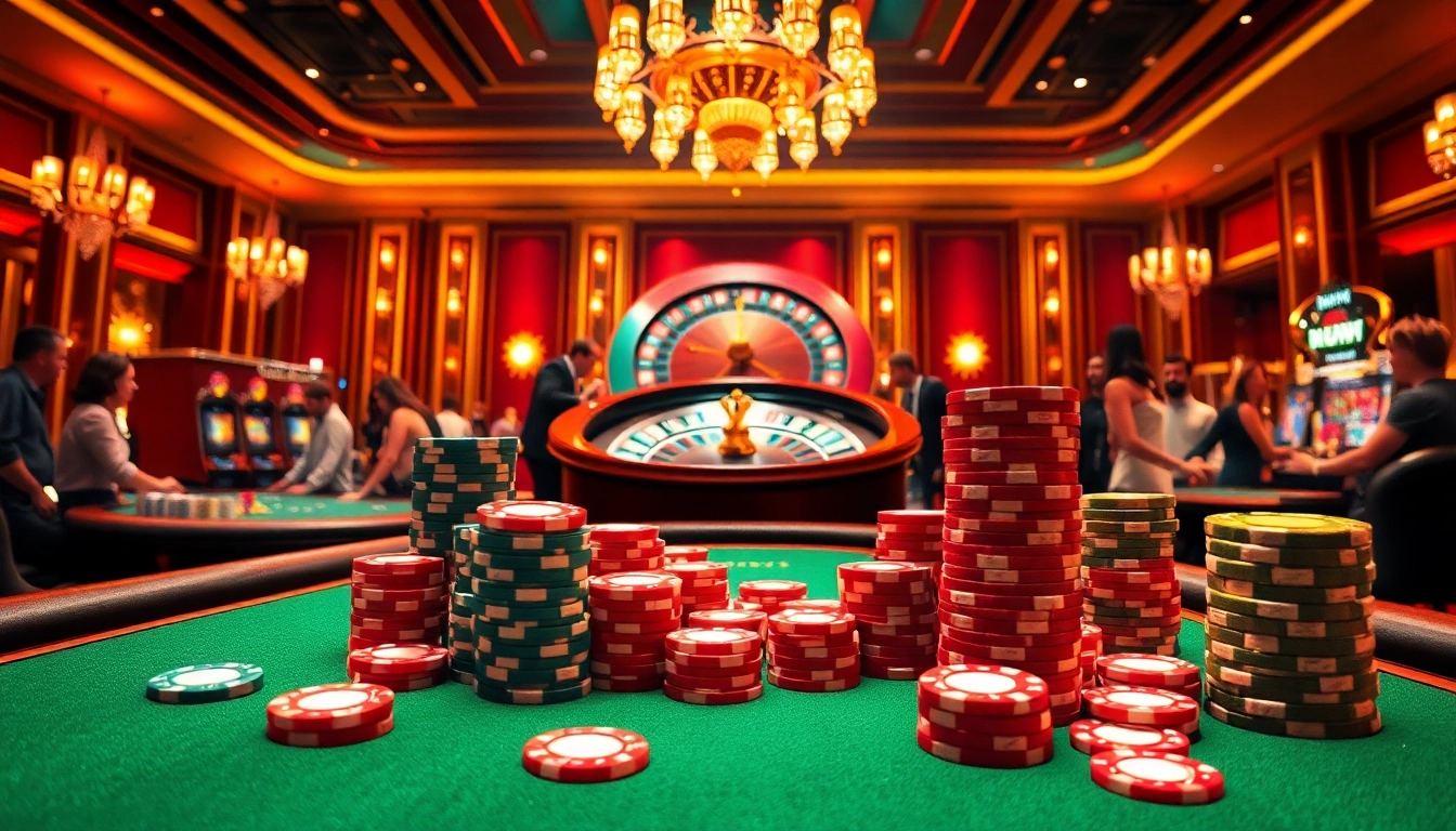 Un environnement captivant de casino en ligne Français 2026 mettant en avant des jeux de table vibrants et un gameplay engageant.