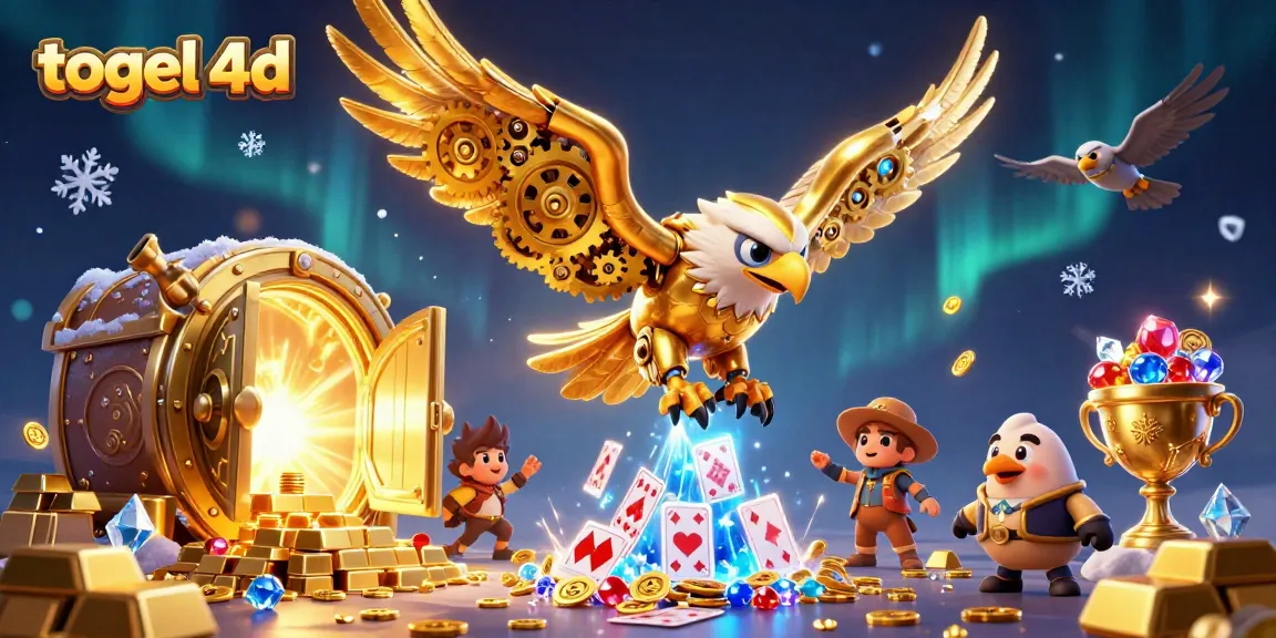 Experience thrilling togel 4d gameplay with a vibrant 3D casino scene full of winning symbols.