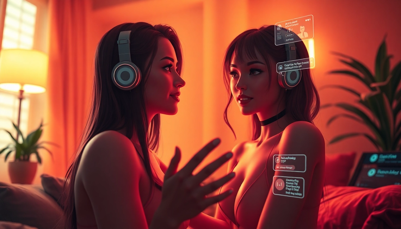 Engaging NSFW character AI interaction in a cozy digital chat setting.