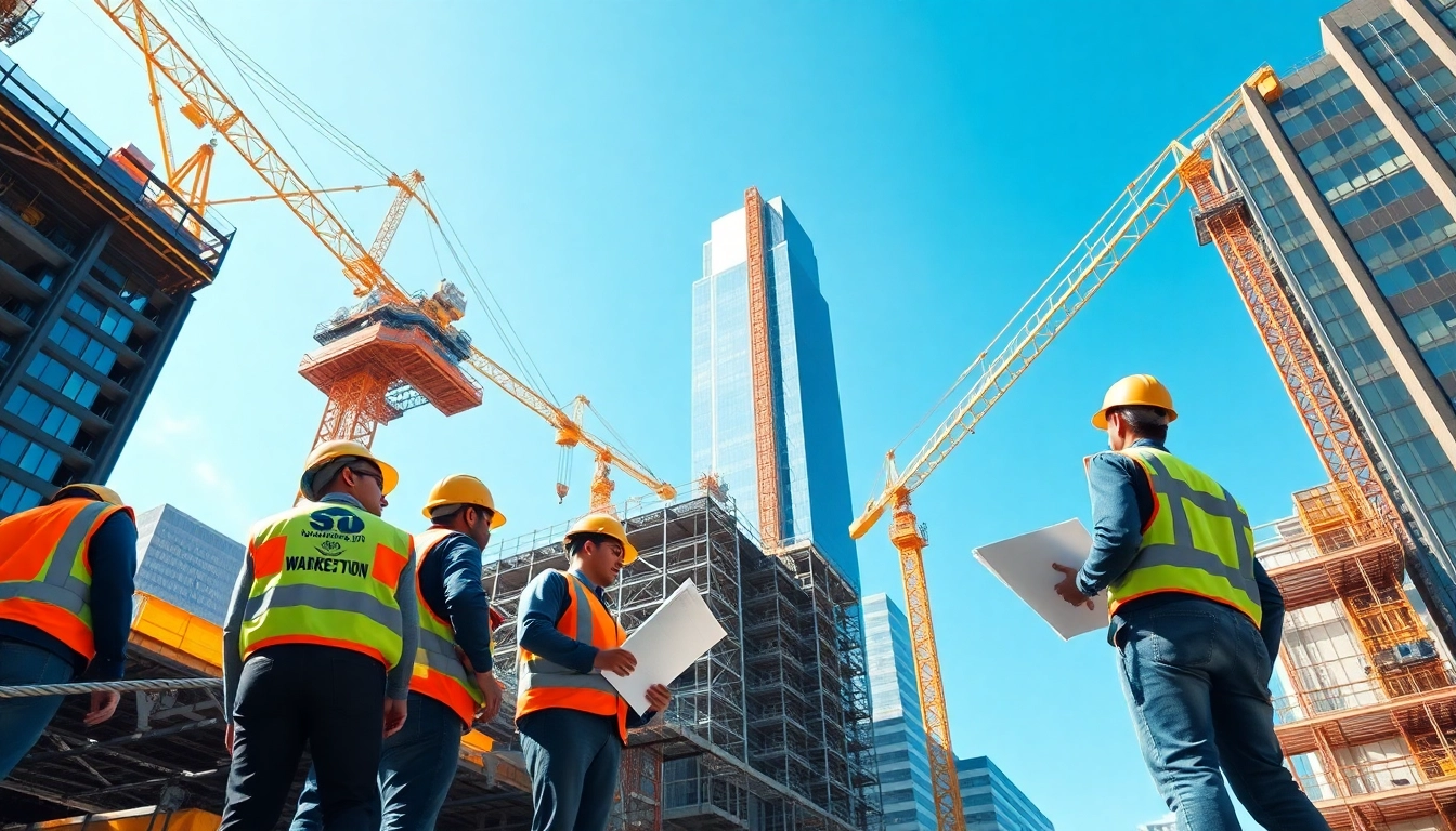 New York General Contractor team successfully constructing a high-rise building.
