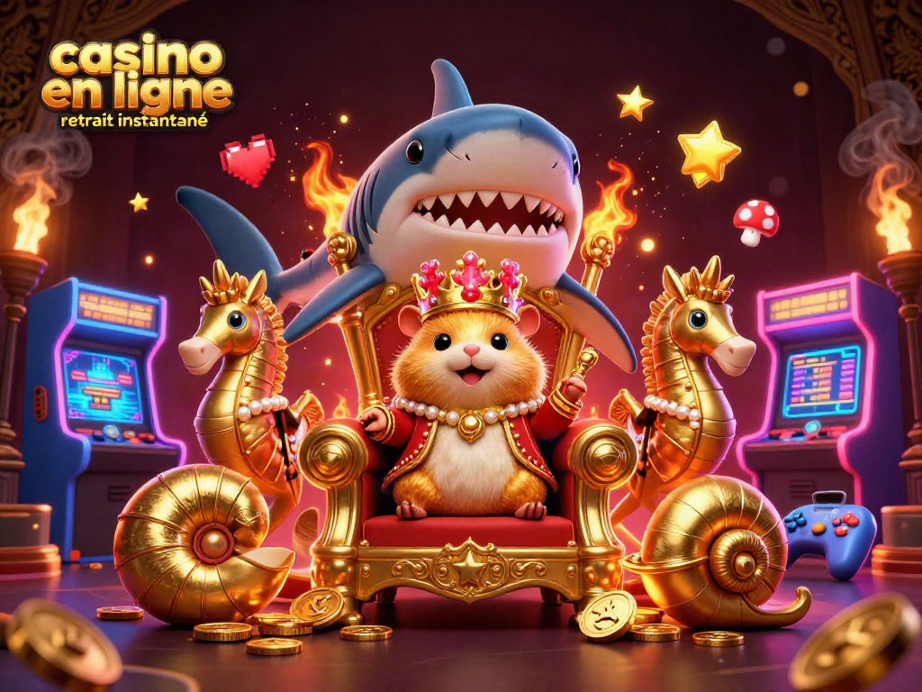 Gagnez rapidement avec un casino en ligne retrait instantané captivant, illustré par un roi hamster et des gardes