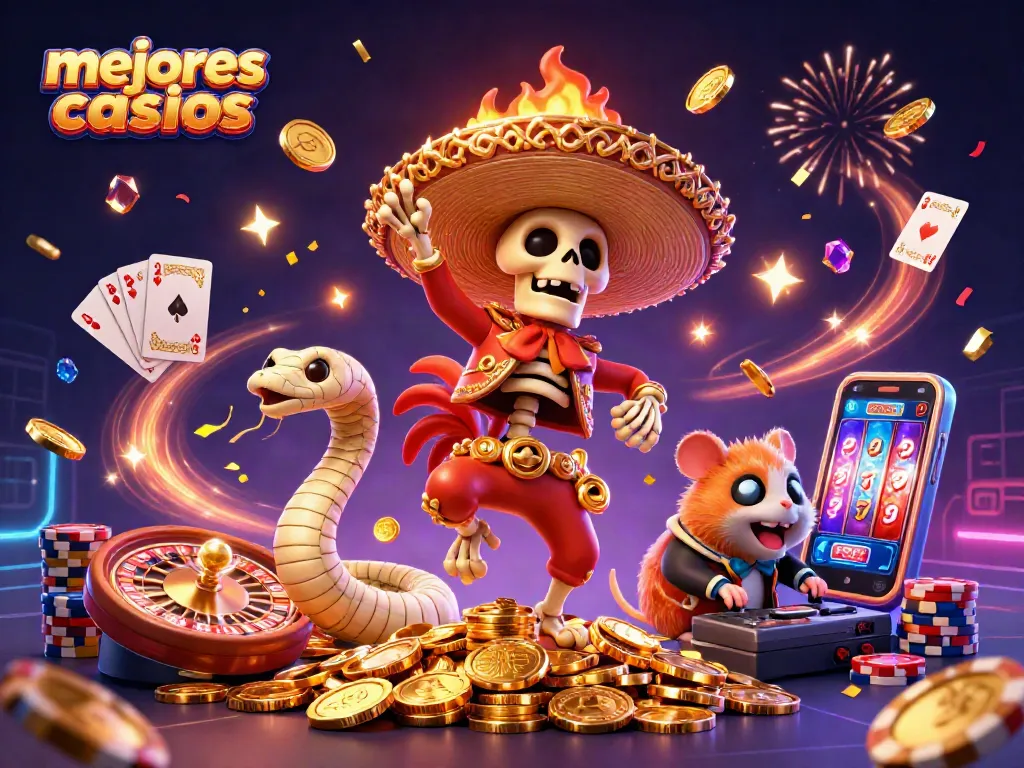 Los mejores casinos celebran con un mariachi esqueleto y un DJ hámster en una fiesta llena de oro.