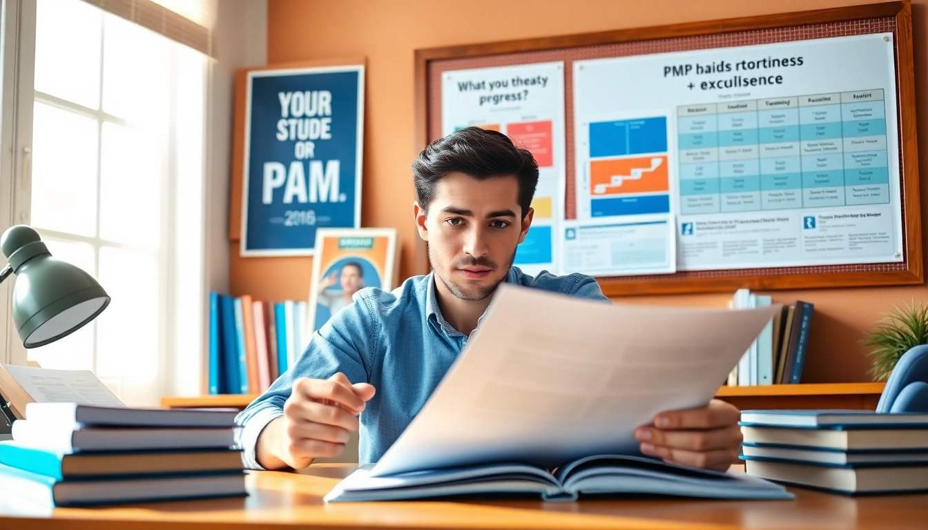 PMP exam support focused student studying in a bright, motivating environment.