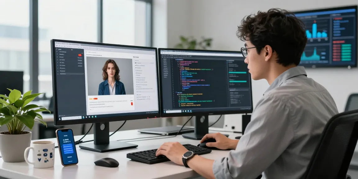 AI image detector in action within a modern workspace, showcasing tech safety and innovation.
