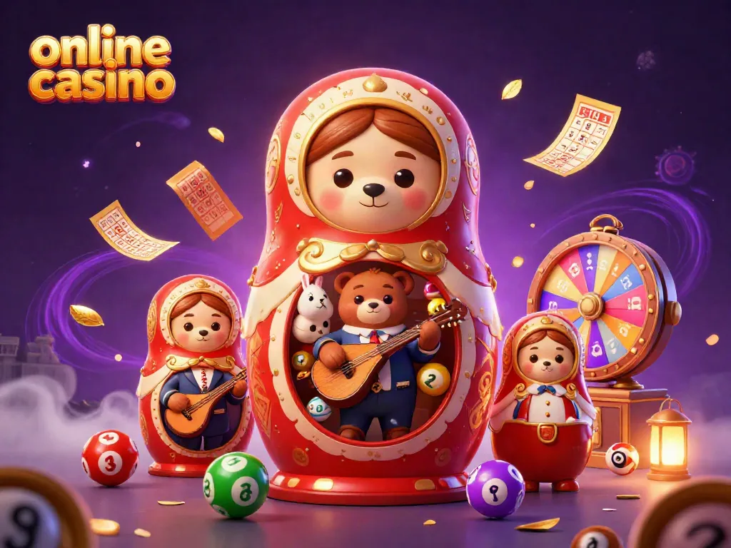 Gioca nei migliori casino online con la Matryoshka, che svela orsi in outfit da dealer.
