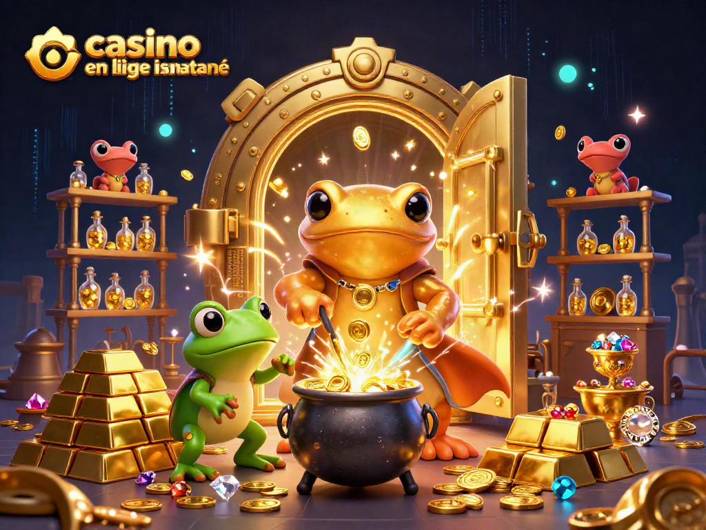 Visionnez un alchimiste et son apprenti dans un casino en ligne retrait instantané, entourés de trésors scintillants.