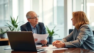 Engaged conversation on retirement planning for business owners San Antonio in a professional setting.