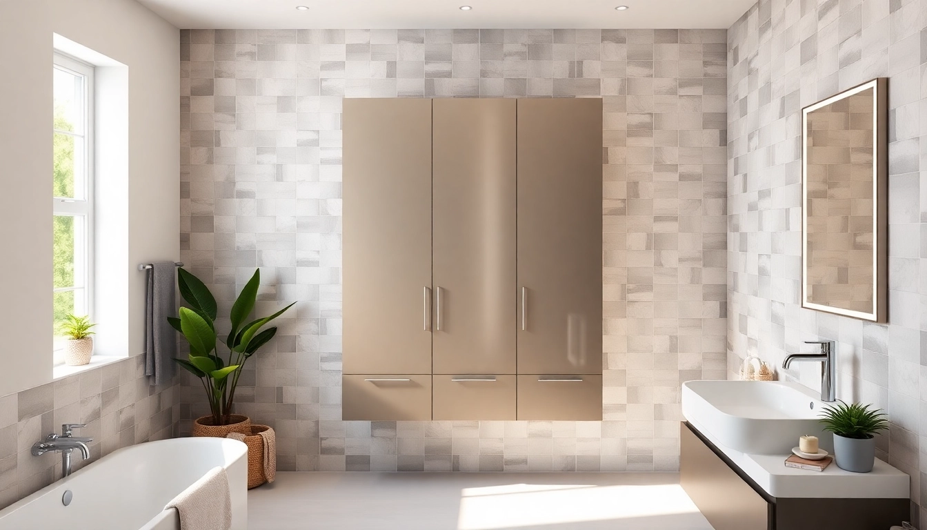 Erleben Sie den eleganten sonni Spiegelschrank mit integrierter Beleuchtung im modernen Badezimmer.