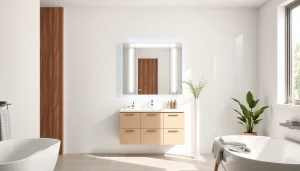 sonni Spiegelschrank in modernem Badezimmer mit LED Beleuchtung und elegantem Design