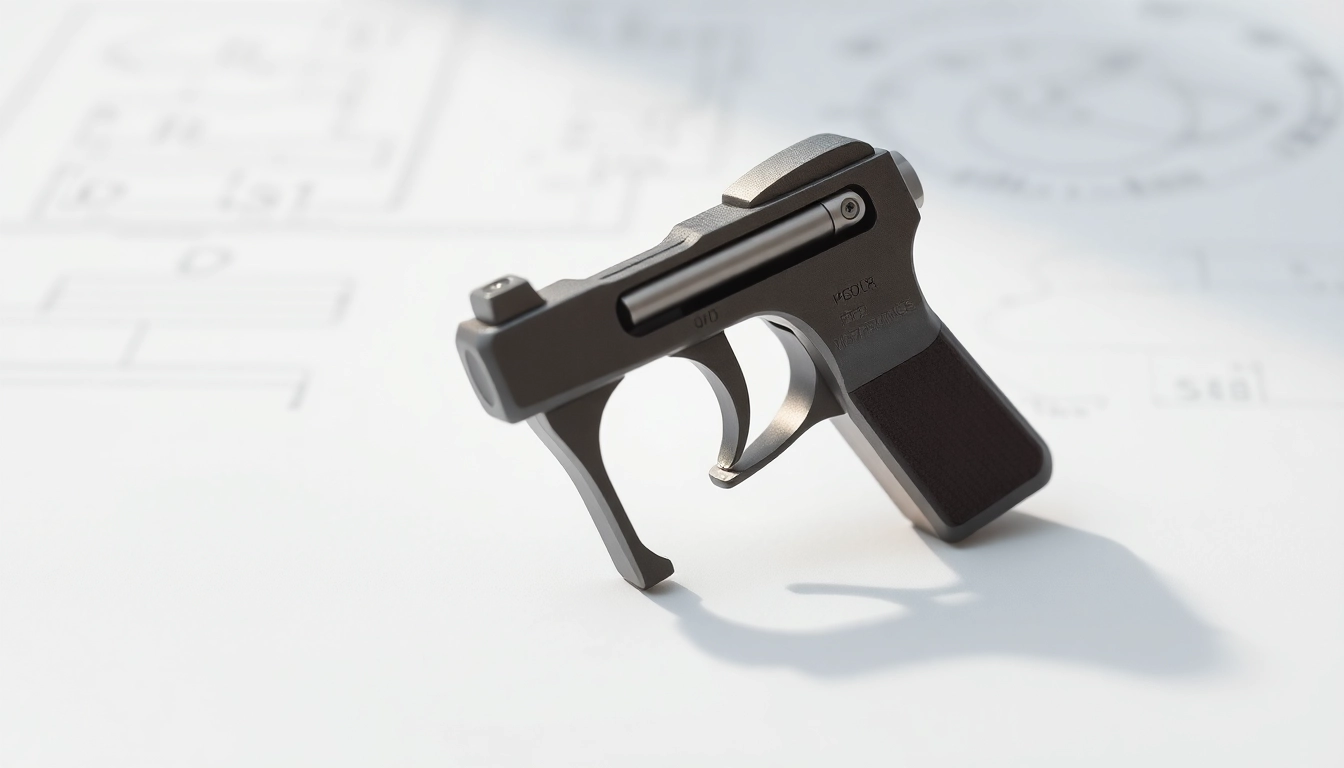 Showcasing a forced reset trigger for sale, highlighting its metallic design and intricate features.