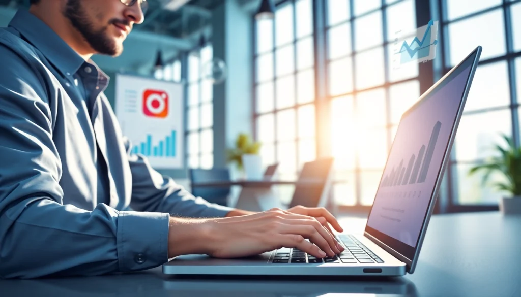 Boosting engagement with the Instagram smm panel through effective strategies in a modern workspace.