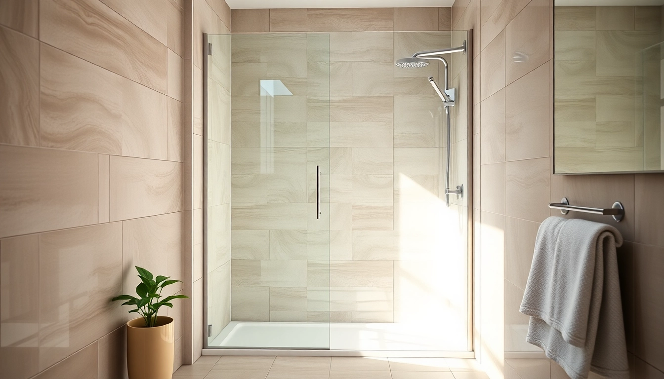 Paroi de douche italienne en verre moderne révélant un design élégant et contemporain.