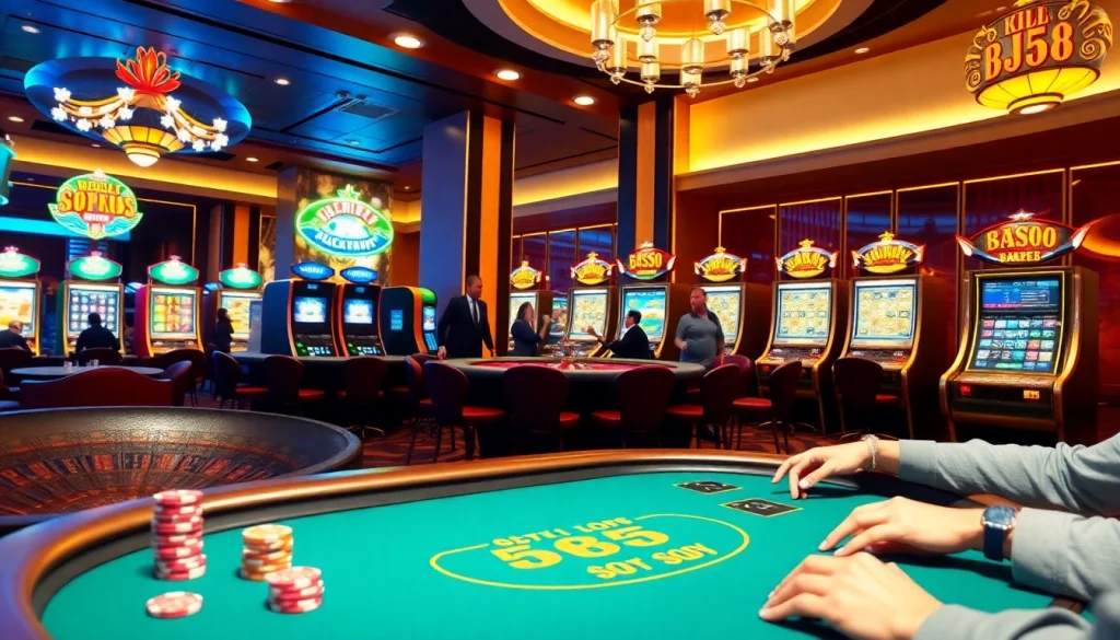 Players enjoying their time at BJ38's vibrant online casino with engaging games.