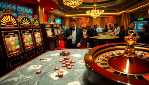 Review Naga169 showcases engaging slot machines and professional casino elements in a luxurious gaming environment.