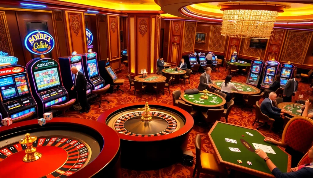 Experience SOIBET's luxurious casino atmosphere with engaging gaming activities.