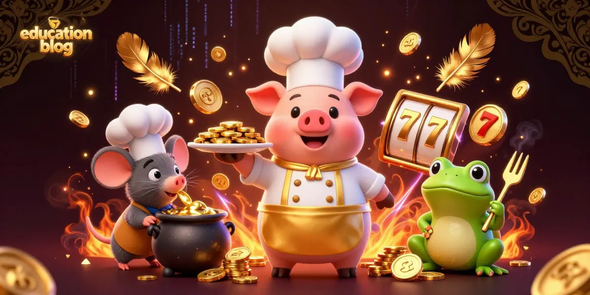 Experience winning strategies in this vibrant education blog casino illustration featuring cartoon characters.
